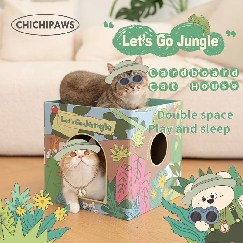 Jungle theme cat scratching board
