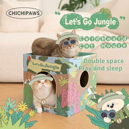Jungle theme cat scratching board